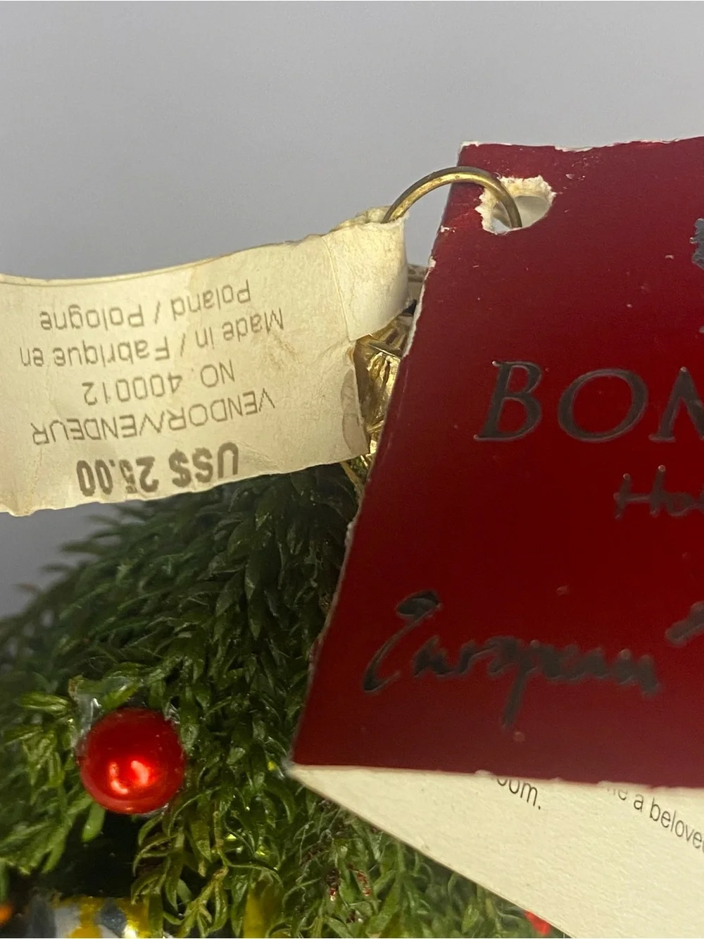 Vintage Blown Glass Bombay Safari/Jungle Animal Holiday Tree Ornament - Green